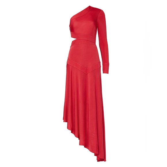 🪡 Alexis Red Jovanna Cutout Gown, Sz L - Picture 2 of 14